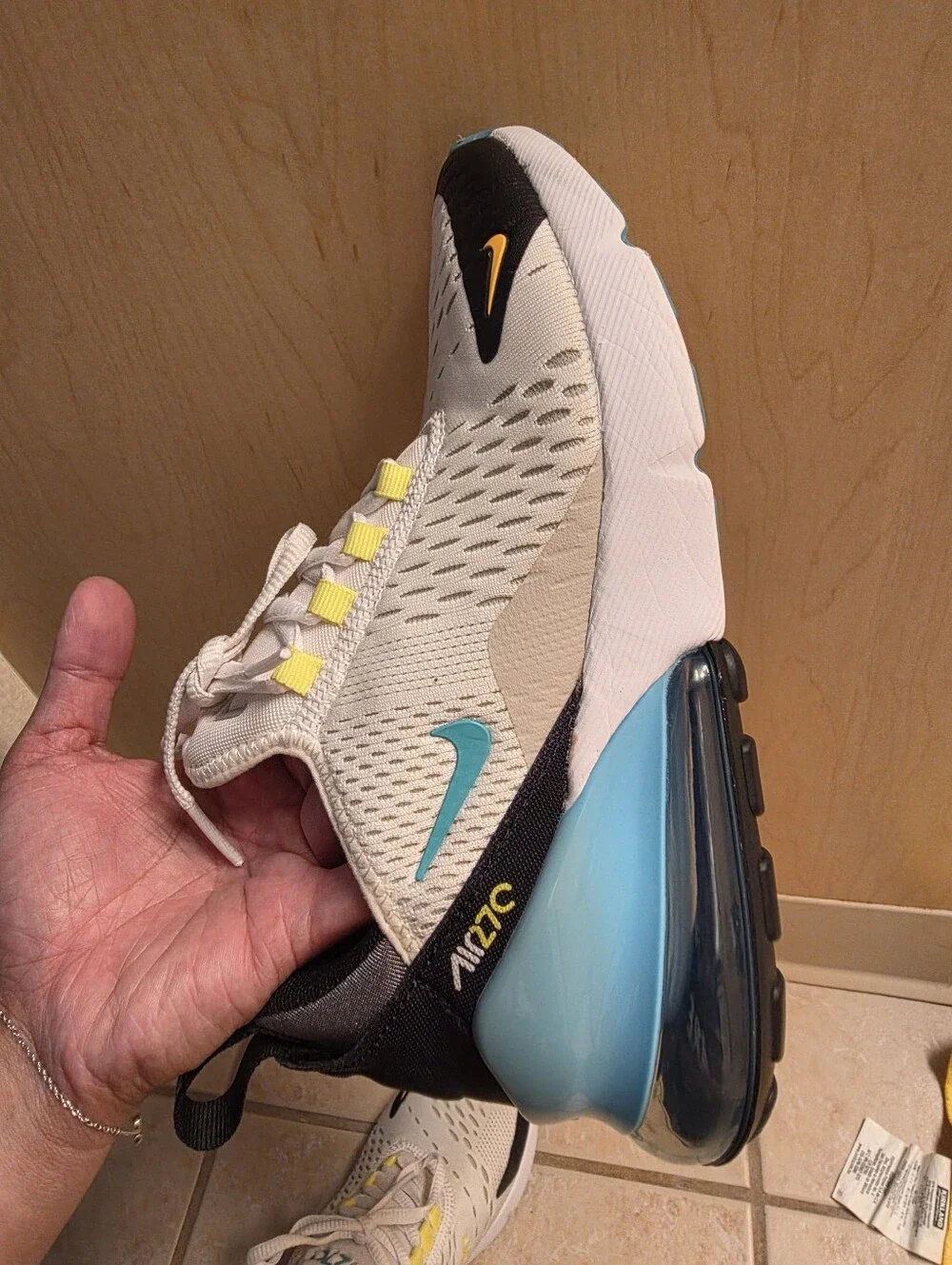 Nike Air Max 270 Cream with Teal & Black Accents